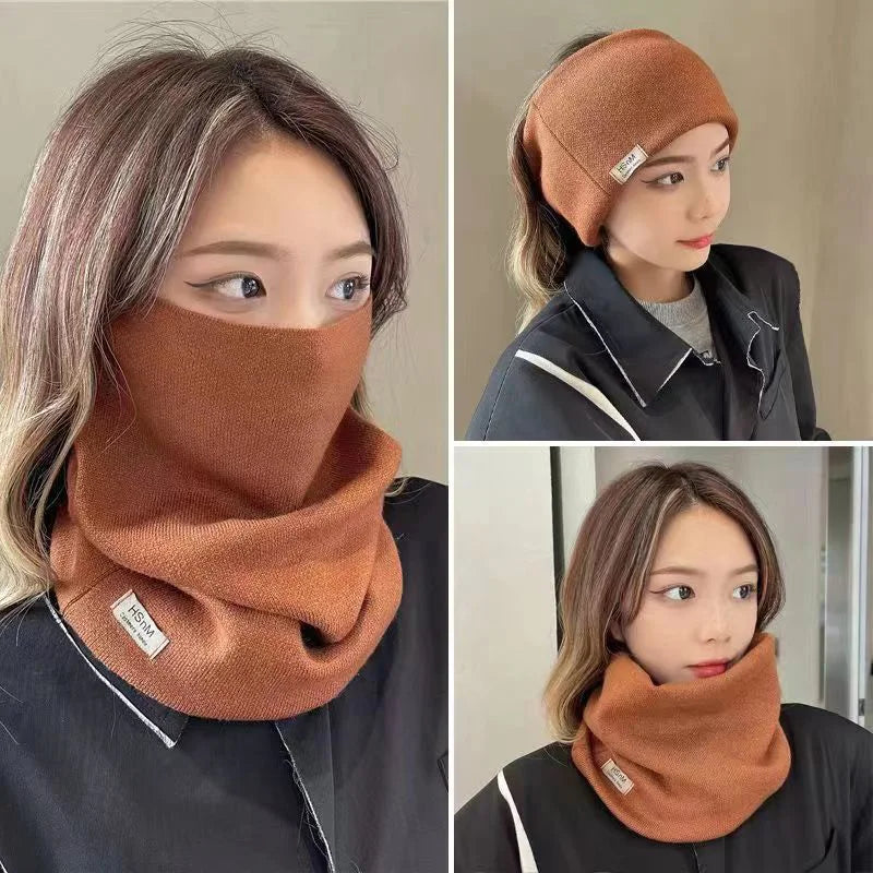 3 In 1 Unisex Knitted Scarf Winter Warm Neck Protection Collar