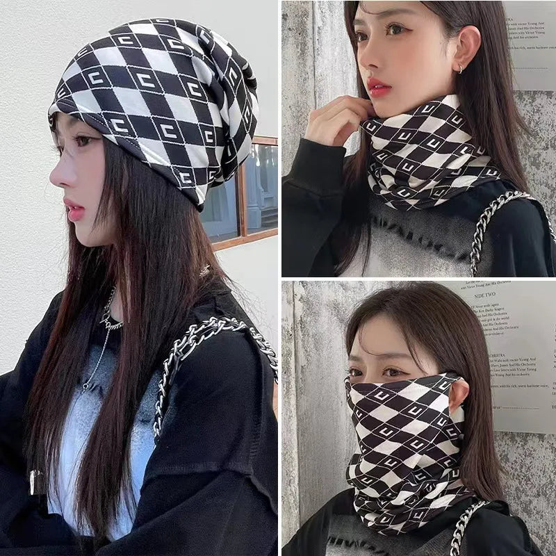 3 In 1 Unisex Knitted Scarf Winter Warm Neck Protection Collar