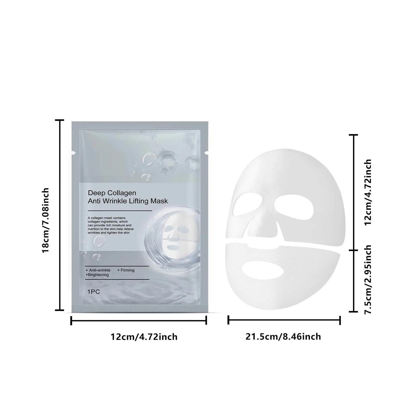 BioCollagen Mask Deep Moisturizing Whitening Niacinamide Mask, Collagen Mask Skin Care Hydrogel Mask Firming Skin Nourishing 3ML