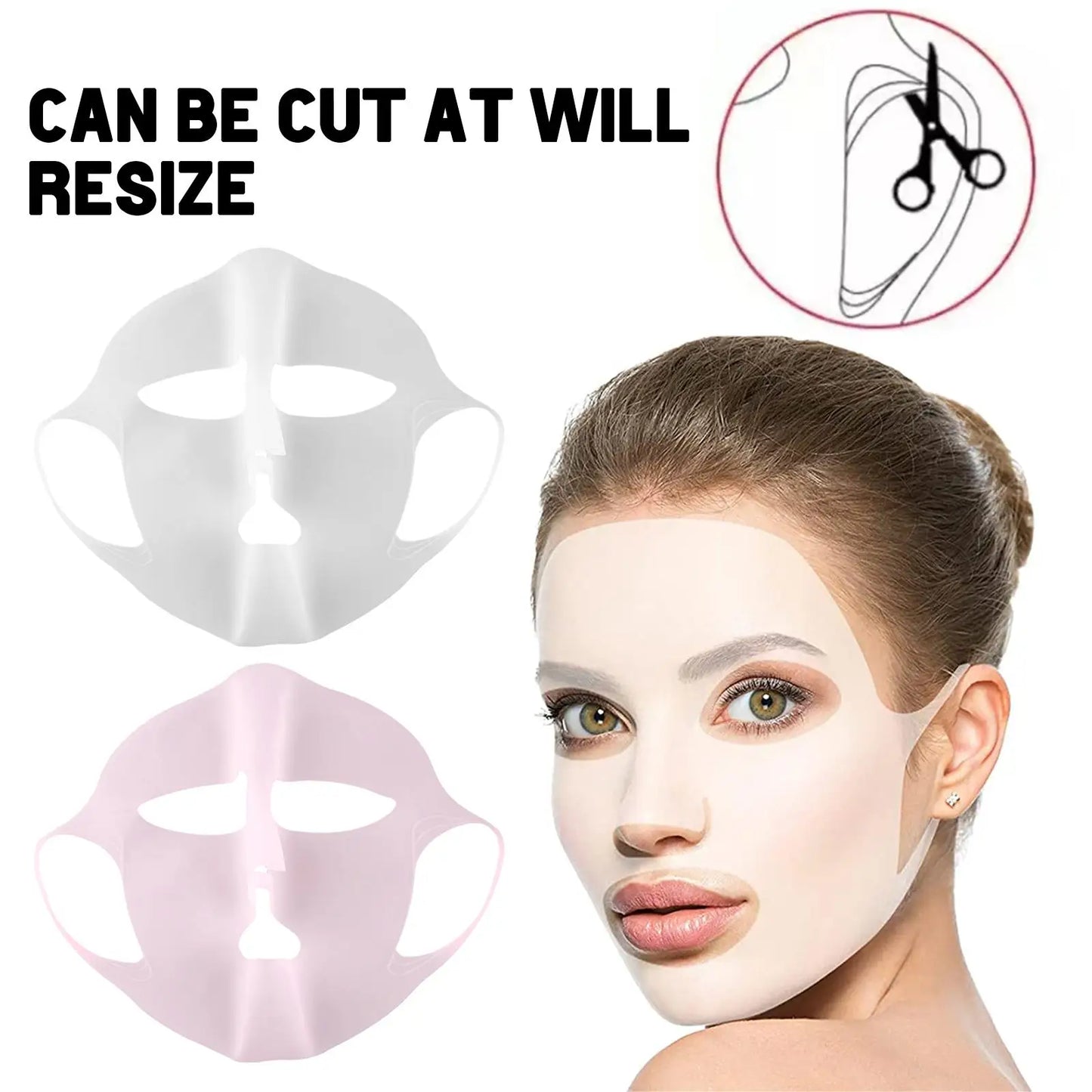 Silicone Face Mask Moisturizing Lifting Firming Anti Reusable Face Firming Skin Wrinkle Mask Care Gel Mask Sheet V Shape A9C3