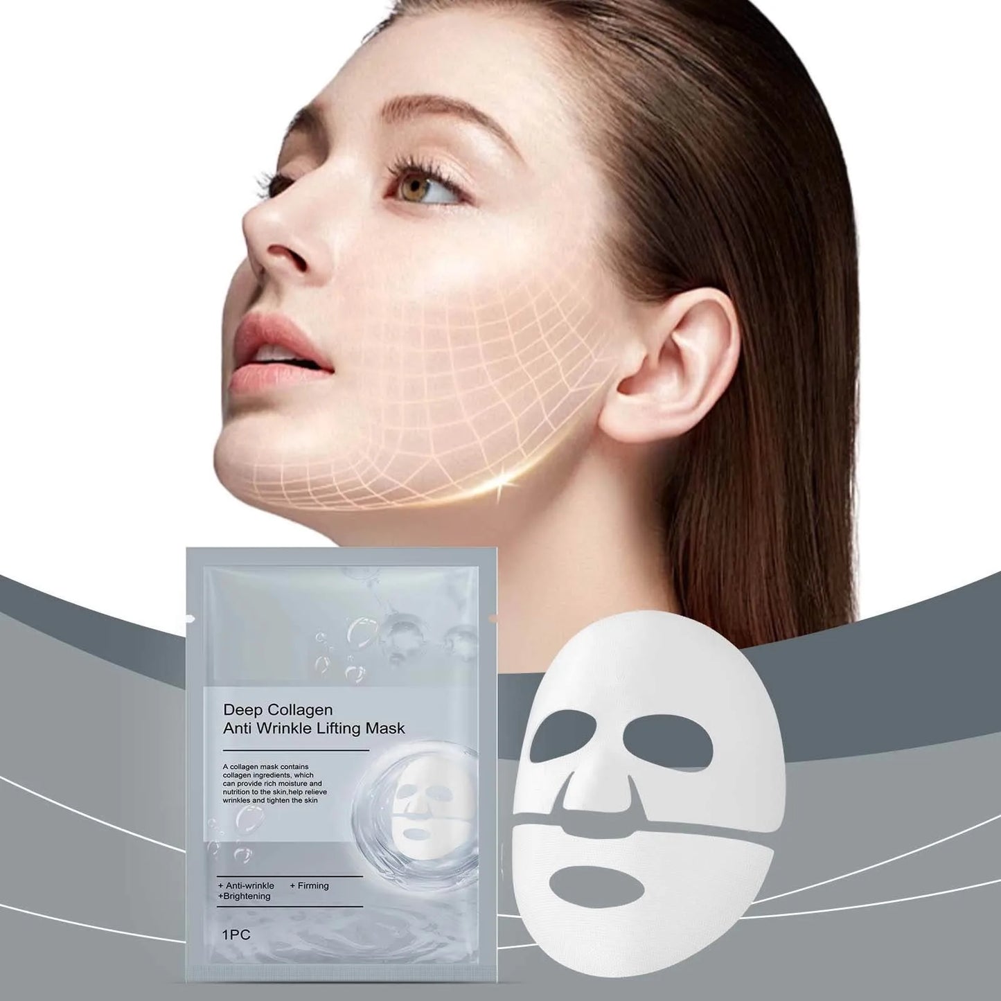 BioCollagen Mask Deep Moisturizing Whitening Niacinamide Mask, Collagen Mask Skin Care Hydrogel Mask Firming Skin Nourishing 3ML