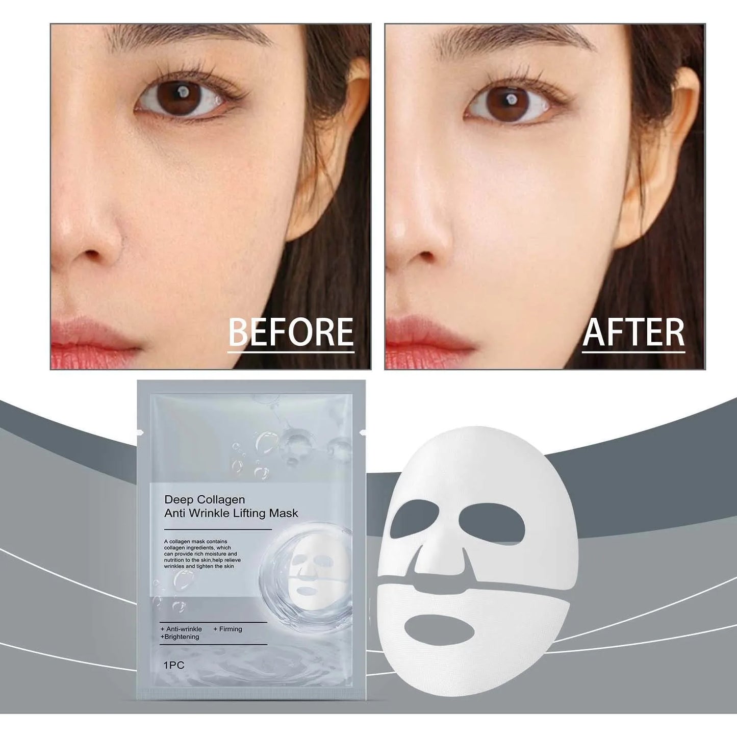 BioCollagen Mask Deep Moisturizing Whitening Niacinamide Mask, Collagen Mask Skin Care Hydrogel Mask Firming Skin Nourishing 3ML