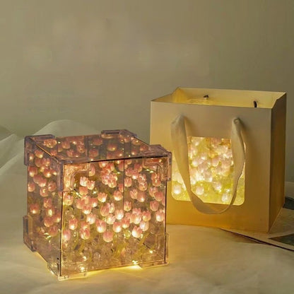 Tulip Flower Sea Small Night Lamp Handmade Diy Material Package