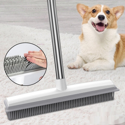 Pet Hair Rubber Carpet Rake Floor Soft Push Broom